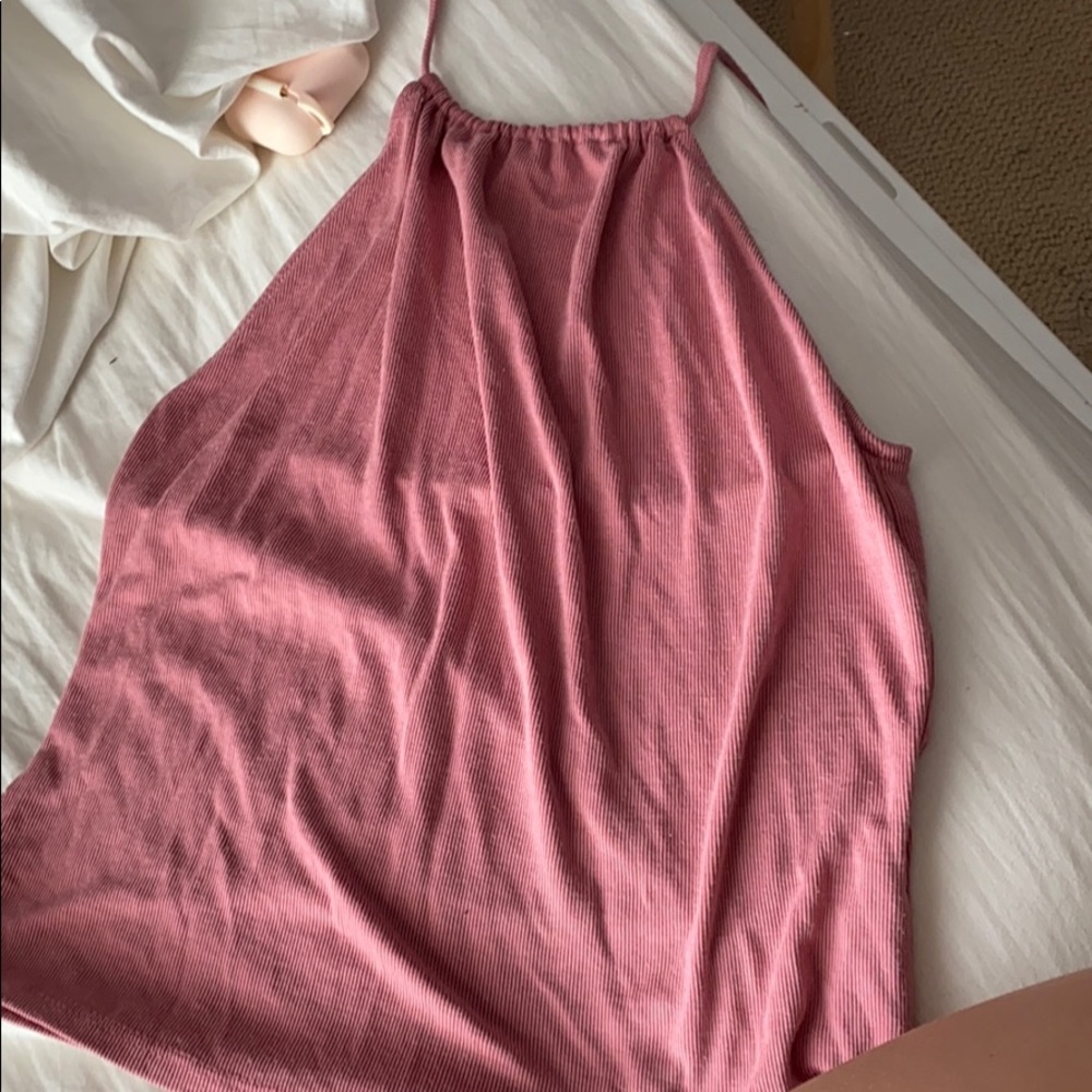halter pink top